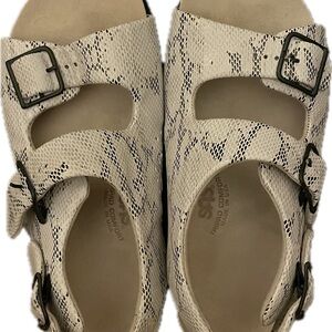 SAS Beige Snakeskin Comfort Sandals